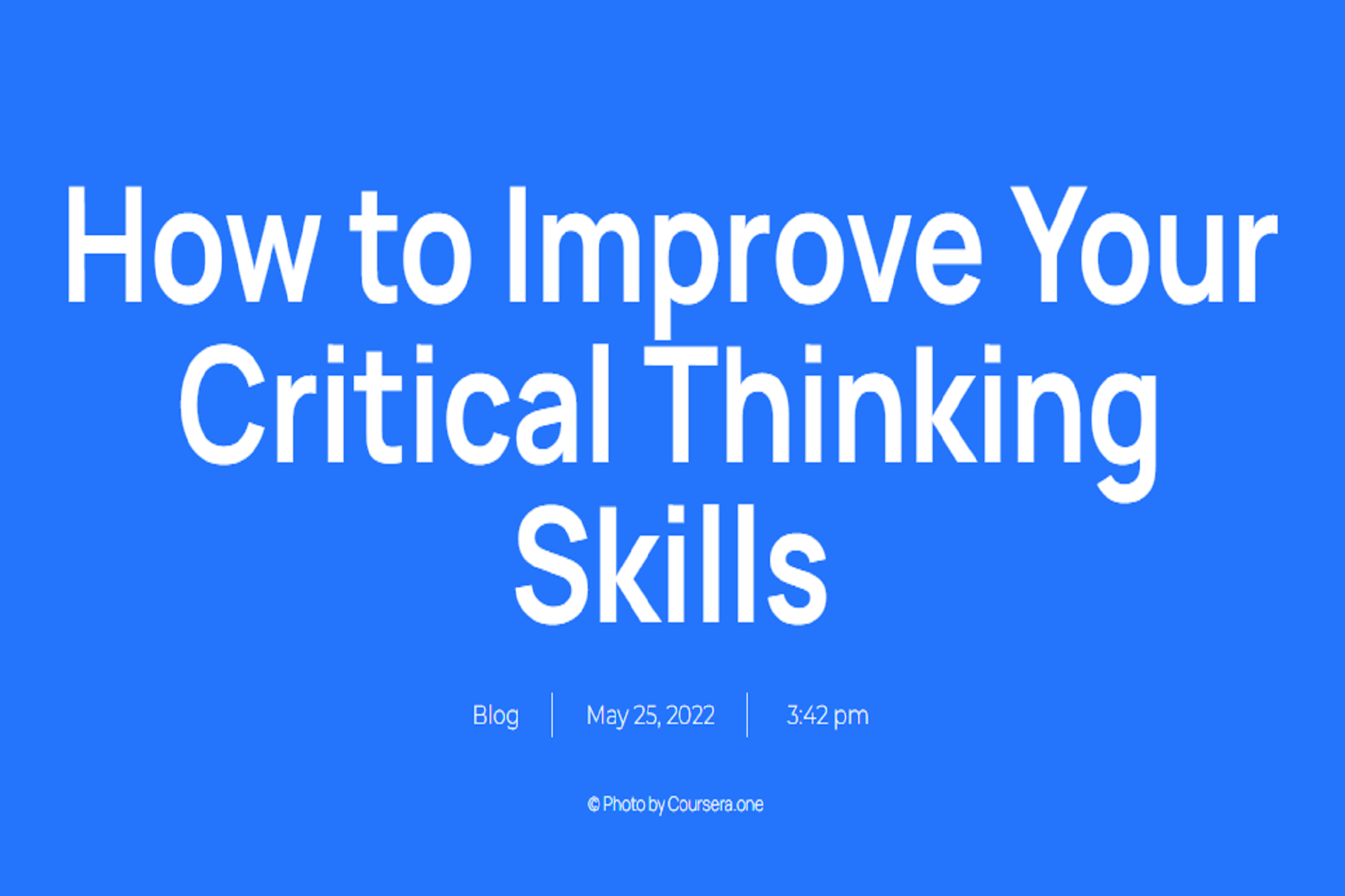 coursera course on critical thinking
